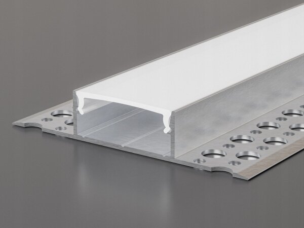 Profilo ad incasso per strisce LED 1 m, argento/bianco