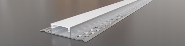 Profilo ad incasso per strisce LED 1 m, argento/bianco