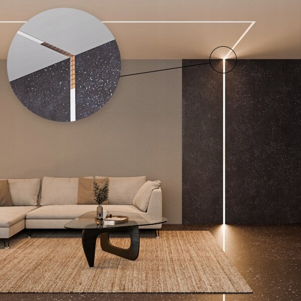 Profilo ad incasso per strisce LED 1 m, argento/bianco