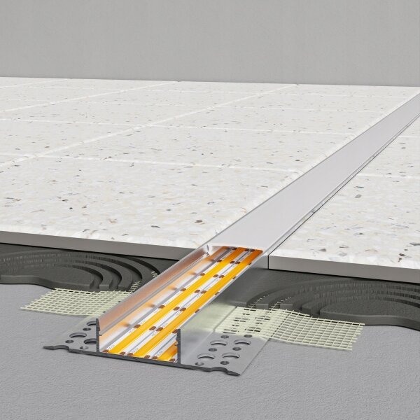 Profilo ad incasso per strisce LED 1 m, argento/bianco