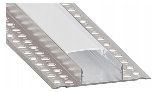 Profilo ad incasso per strisce LED 1 m, argento/bianco