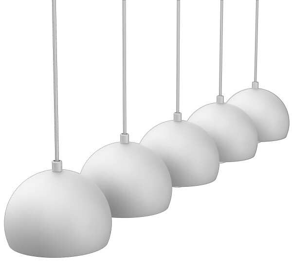 Lampadario a sospensione con cavo SOOL 5xE27/15W/230V, bianco