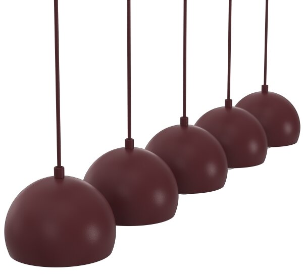 Lampadario sospeso SOOL 5xE27/15W/230V bordeaux