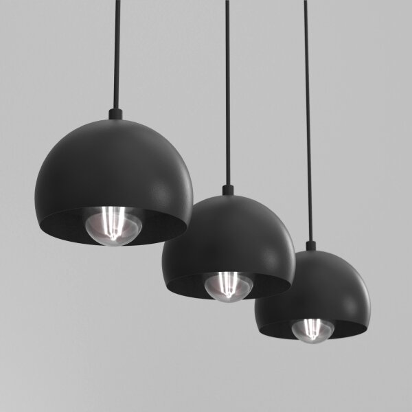 Lampadario su cavo SOOL 3xE27/15W/230V nero