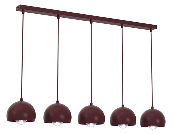 Lampadario sospeso SOOL 5xE27/15W/230V bordeaux