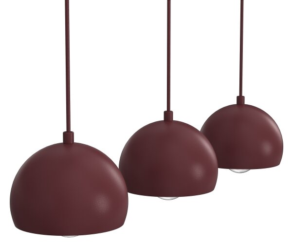 Lampadario a cavo SOOL 3xE27/15W/230V bordeaux