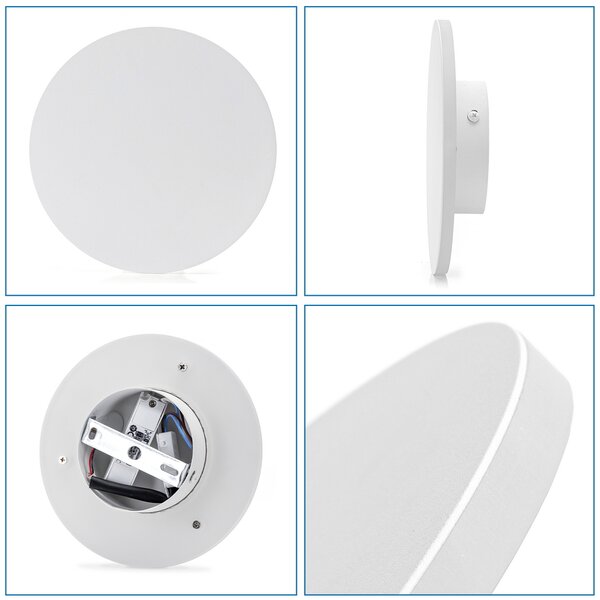 Applique Led da parete Plat 6,5W rotondo Bianco IP20 Bianco caldo 3000K Aigostar