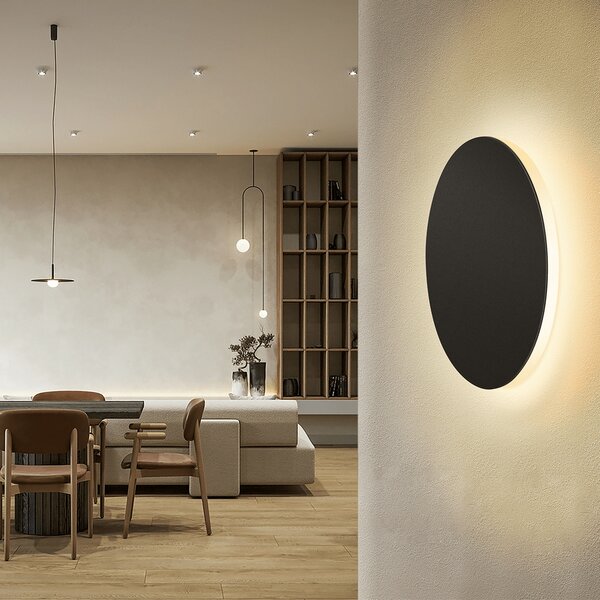 Applique Led da parete Plat 12W rotondo Nero IP20 Bianco caldo 3000K Aigostar