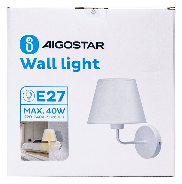 Applique da parete JUP Bianco IP20 1 x E27 Aigostar