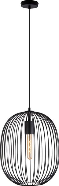 Lampadario sospeso a cavo OVELLA 1xE27/15W/230V diam. 34 cm nero