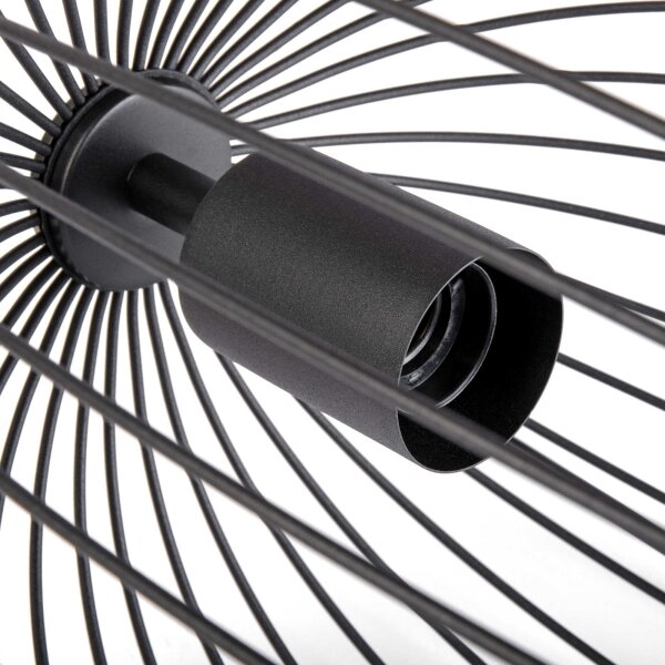 Lampadario sospeso a cavo OVELLA 1xE27/15W/230V diam. 34 cm nero