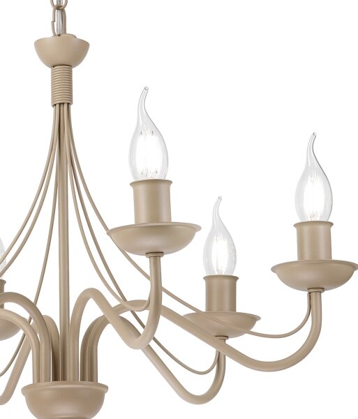 Lampadario a catena ANTON 6xE14/60W/230V beige