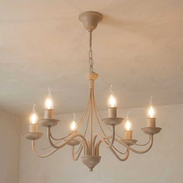 Lampadario a catena ANTON 6xE14/60W/230V beige