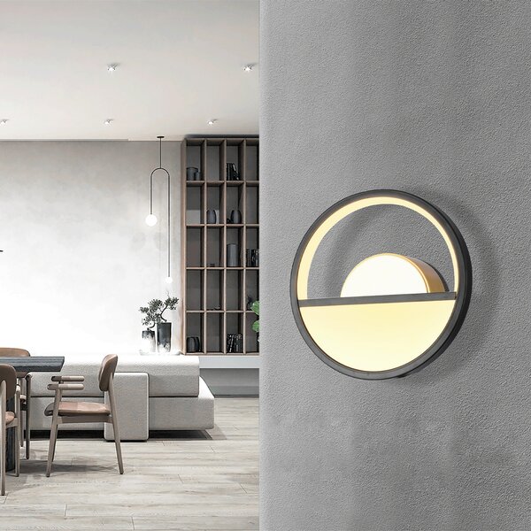 Applique Led da parete Drawn 13,5W Nero IP20 Bianco caldo 2700K Aigostar