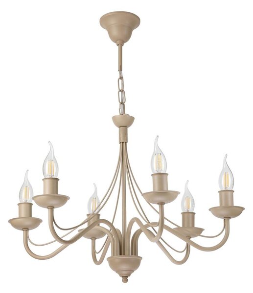 Lampadario a catena ANTON 6xE14/60W/230V beige