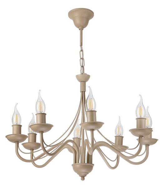 Lampadario a sospensione ANTON con catena 8xE14/60W/230V, beige