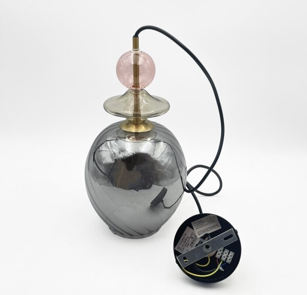 Lampada a sospensione con cavo VELLO 1xE27/15W/230V nero/rosa fumé/beige/nero