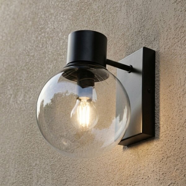 Lampada da parete SFERIO 1xE14/5W/230V nera/trasparente