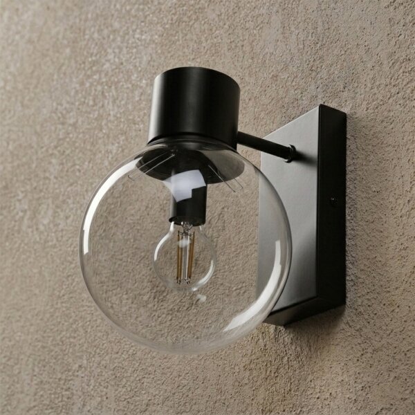 Lampada da parete SFERIO 1xE14/5W/230V nera/trasparente