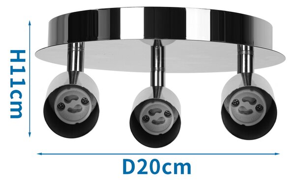 Lampadario da soffitto Tris Alluminio 3 x GU10 Aigostar