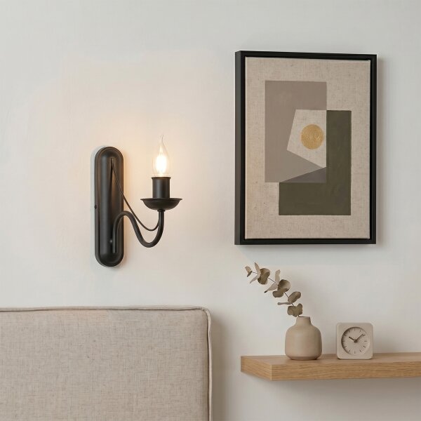 Lampada da parete ANTON 1xE14/60W/230V nera
