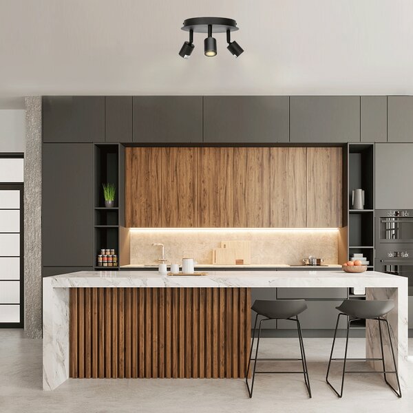 Lampadario da soffitto Tris Nero 3 x GU10 Aigostar
