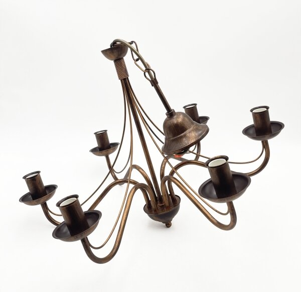 Lampadario a catena ANTON 6xE14/60W/230V bronzo