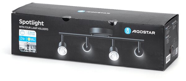 Lampadario da soffitto Town Nero 4 Faretti GU10 Orientabili Aigostar