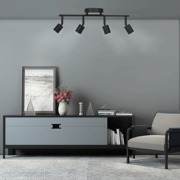 Lampadario da soffitto Town Nero 4 Faretti GU10 Orientabili Aigostar