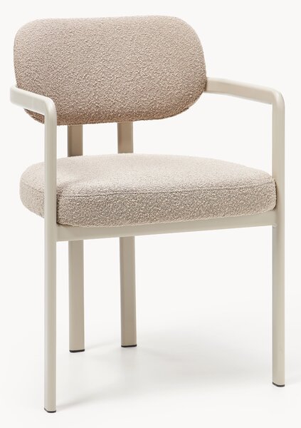 Sedia con braccioli in bouclé Adrien