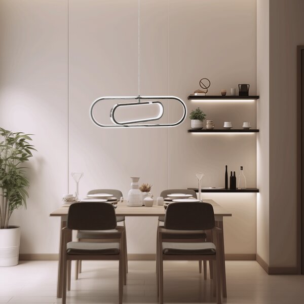 Lampadario Led da soffitto Clip Nero 35W Bianco freddo 6500K Aigostar