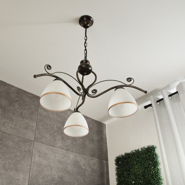 Lampadario a sospensione con catena RETRO II 3xE27/60W/230V