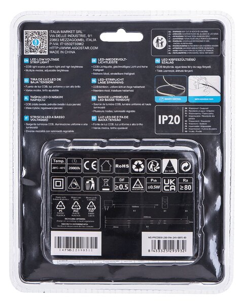 Striscia Led 24V 18W COB 2 metri IP20 Bianco caldo 3000K Aigostar