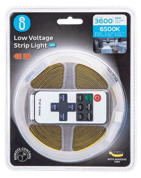 Striscia Led 24V 36W COB 5 metri IP20 Bianco freddo 6500K Aigostar
