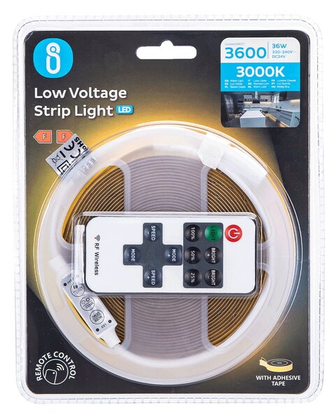 Striscia Led 24V 36W COB 5 metri IP20 Bianco caldo 3000K Aigostar