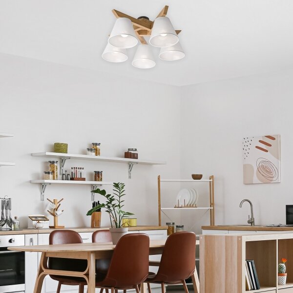Plafoniera ANTONIO 5xE14/40W/230V rovere