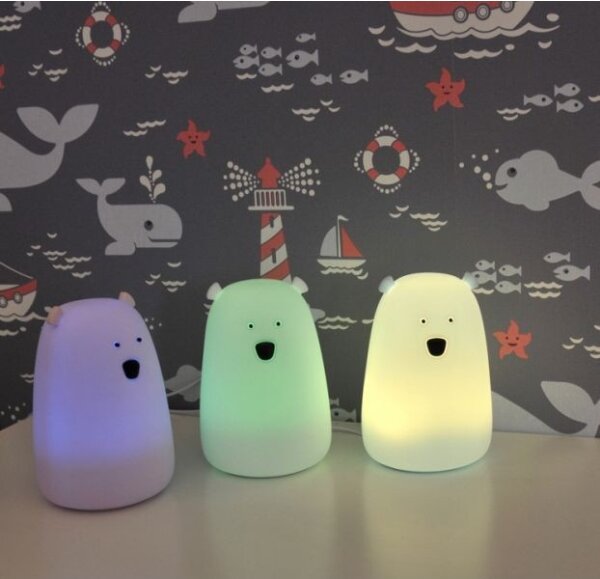 Lampada touch LED RGB per bambini BEAR LED/0,8W/5V rosa + USB