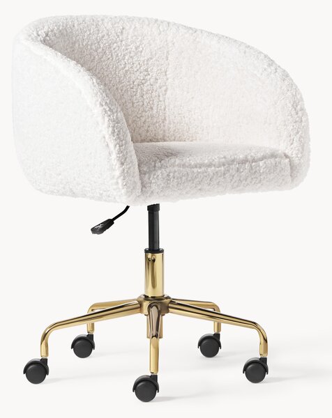 Sedia da scrivania in teddy regolabile in altezza Emmie