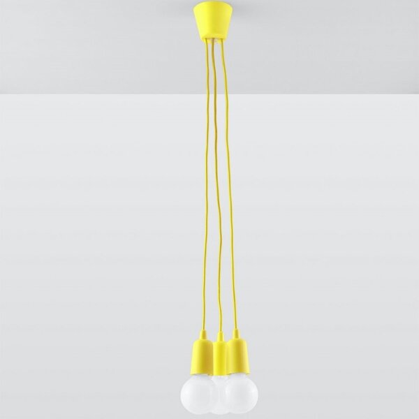Lampadario su filo DIEGO 3xE27/60W/230V giallo