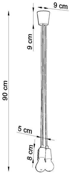 Lampadario a sospensione con filo DIEGO 3xE27/60W/230V