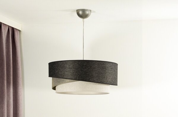 Duolla - Lampadario a sospensione con filo KOBO 1xE27/15W/230V diametro 45 cm antracite/grigio/bianco