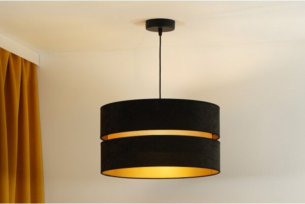 Duolla - Lampadario a sospensione con filo DUO 1xE27/15W/230V diametro 40 cm nero/oro