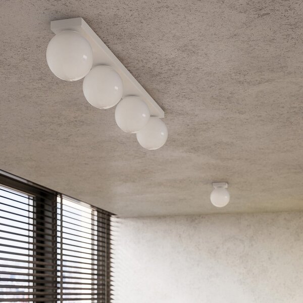Lampada da soffitto bianca con paralume in vetro ø 12 cm Umerta - Sollux