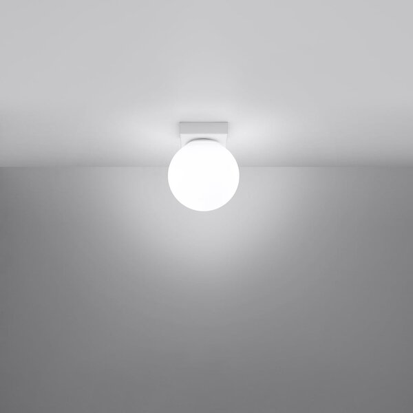 Lampada da soffitto bianca con paralume in vetro ø 12 cm Umerta - Sollux