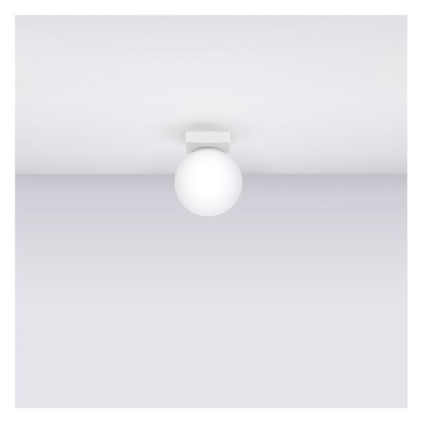 Lampada da soffitto bianca con paralume in vetro ø 12 cm Umerta - Sollux