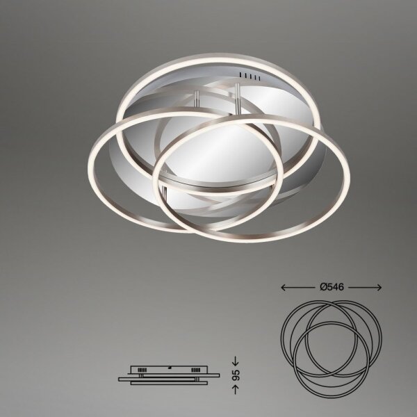 Briloner - Plafoniera LED dimmerabile FRAMES LED/60W/230V cromo lucido