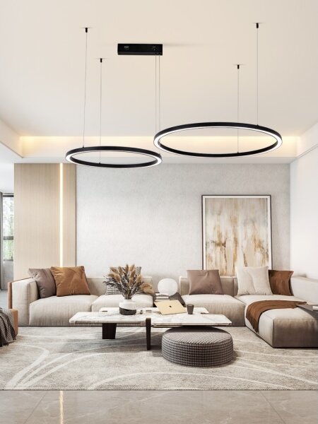 Immax NEO 07216L - Lampadario LED dimmerabile FINO 93W/230V 60/80cm nero Tuya+RC