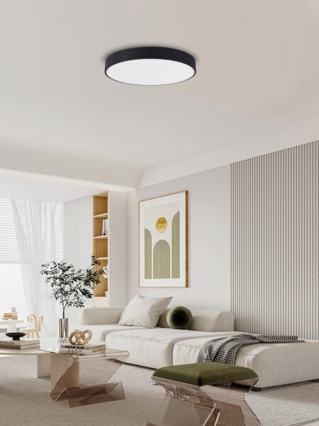 Immax NEO 07202L-Plafoniera LED dimmerabile RONDATE 53W/230V nero Tuya+RC