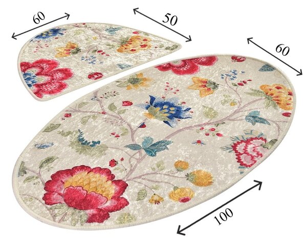 Tappetini da bagno marrone chiaro in set di 2 pezzi 60x100 cm Arya - Foutastic
