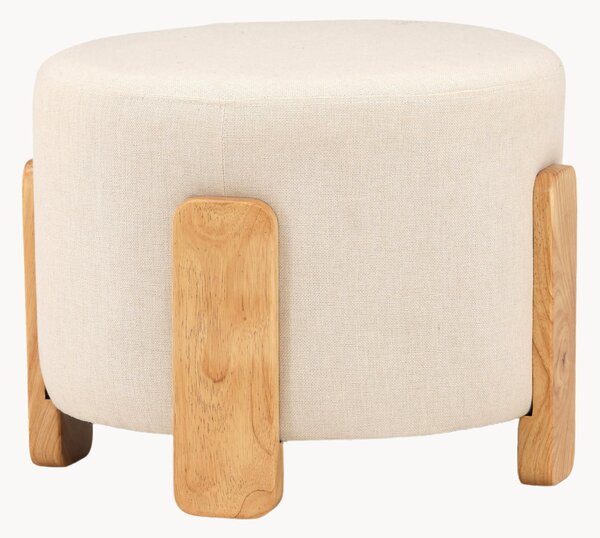 Sgabello imbottito in lino con piedini in legno Coffey